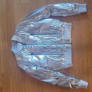 ALO Yoga Off Duty Bomber Jacket - Silver Mist